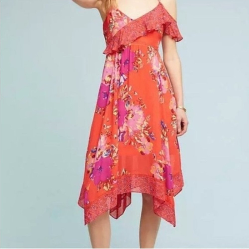 Anthropologie Maeve Grecia Ruffle Dress